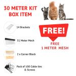 Cat Fence Kit BLACK  – 30 Meter Kit