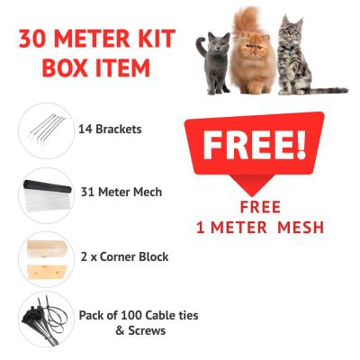 Cat Fence Kit BLACK  – 30 Meter Kit