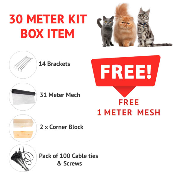 Cat Fence Kit BLACK  - 30 Meter Kit - Image 2