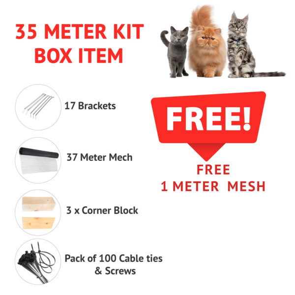 Cat Fence Kit BLACK  - 35 Meter Kit - Image 2